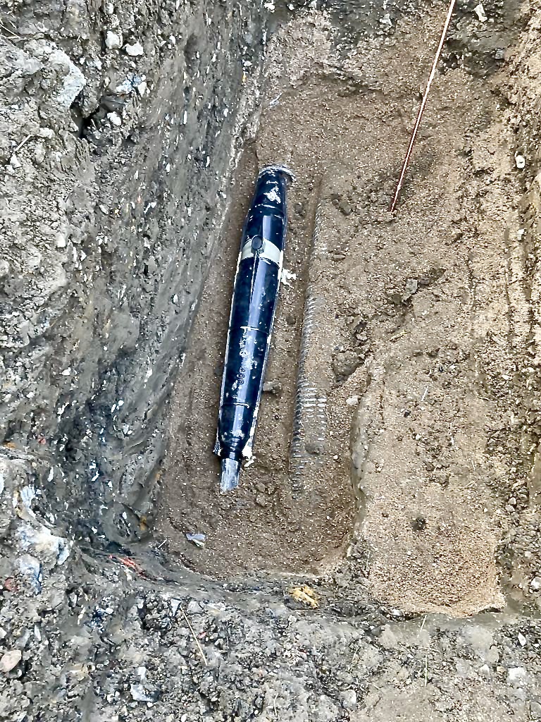 Completed repaired cable with joint