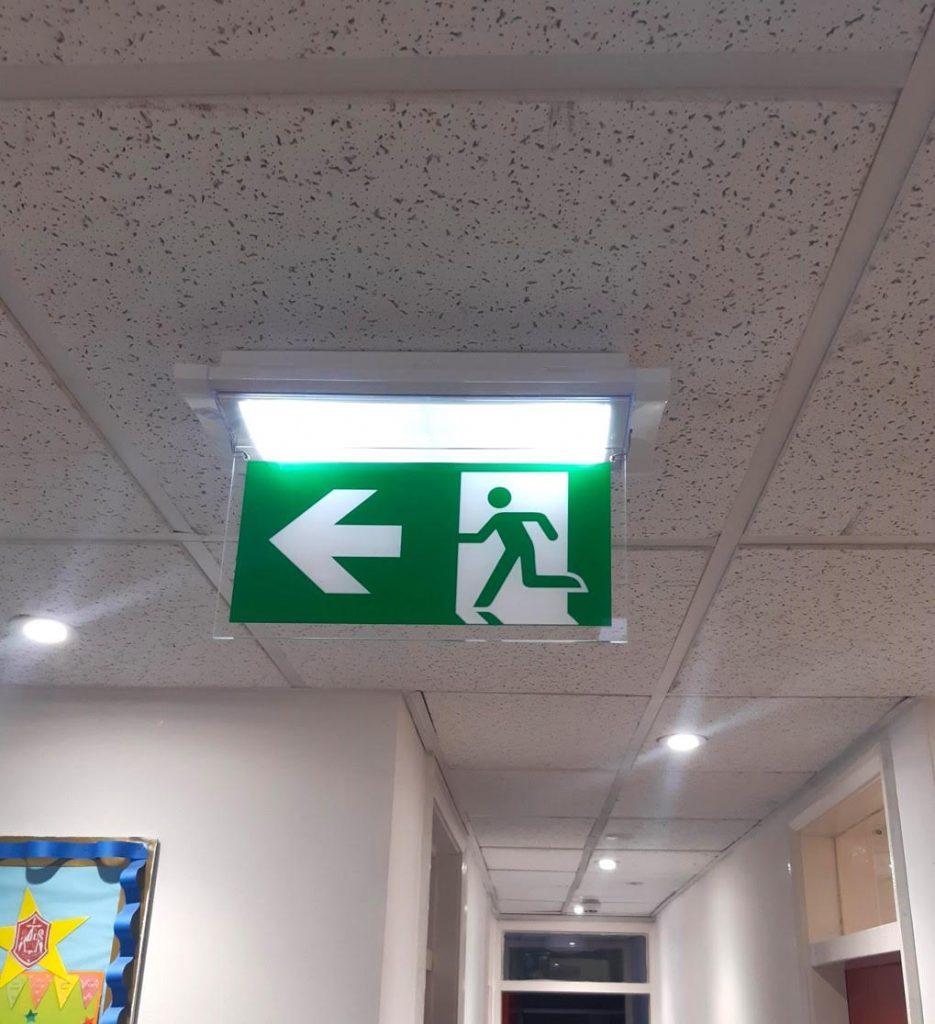 New fire alarm sign lighting at St. William’s Catholic Academy, Trimdon