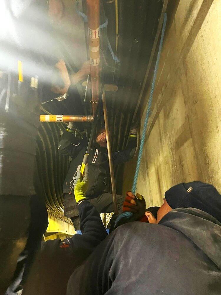 Installation of cabling - South Tyneside Hospital