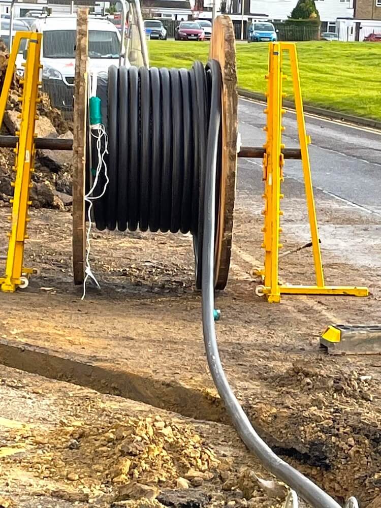 Rolling out the cable at South Tyneside Hospital