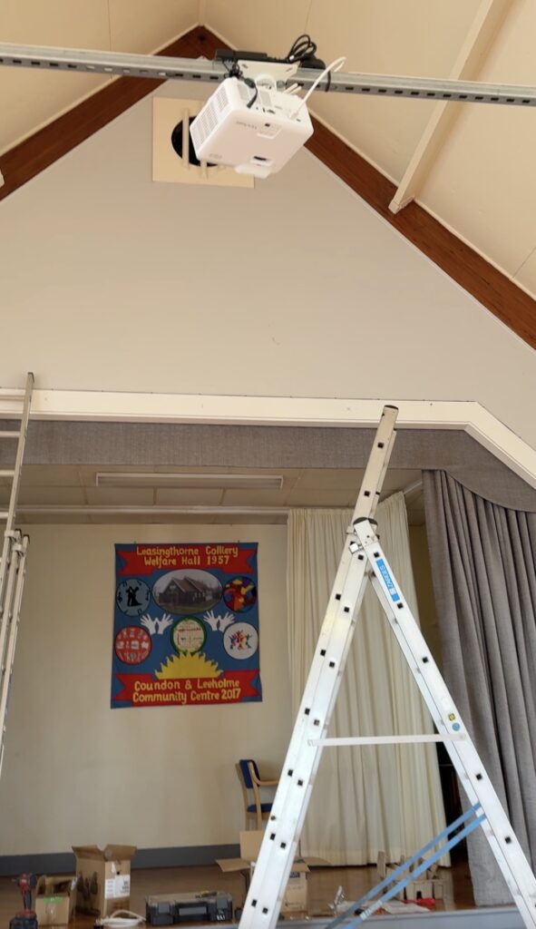 Projector, screen and speaker installation at Coundon Leeholme Community Centre