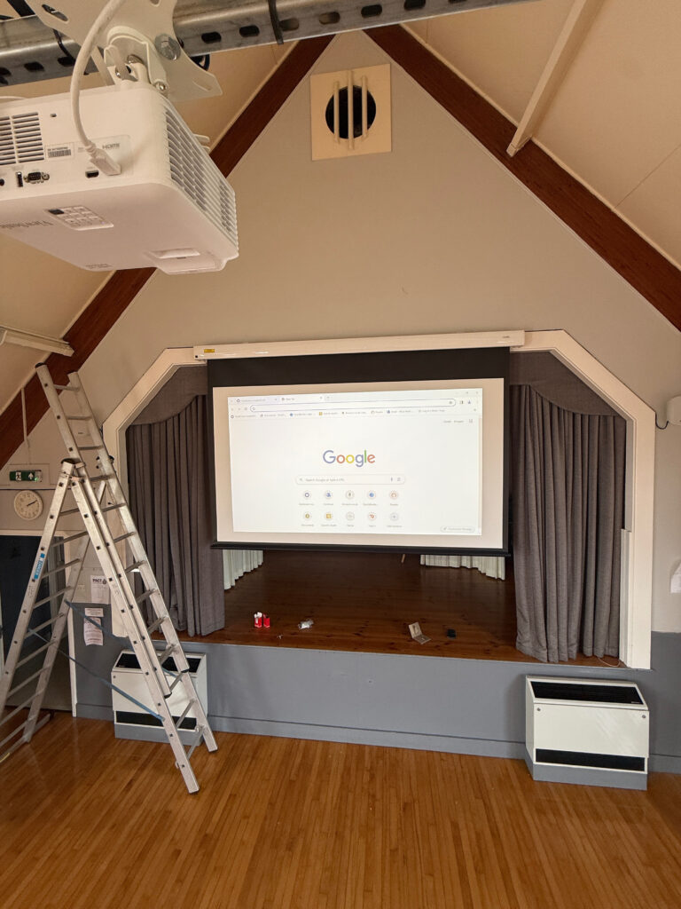 Projector, screen and speaker installation at Coundon Leeholme Community Centre